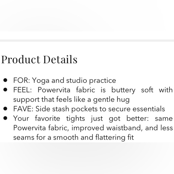 Athleta Salutation Stash Side Pockets Powervita RN 54023 Black Size Large - Picture 16 of 16